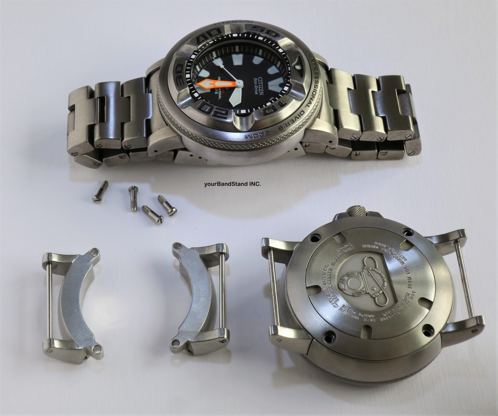 NEW 2 CitiZilla Silver brushed finish adapter Citizen Ecozilla Autozilla BJ8050