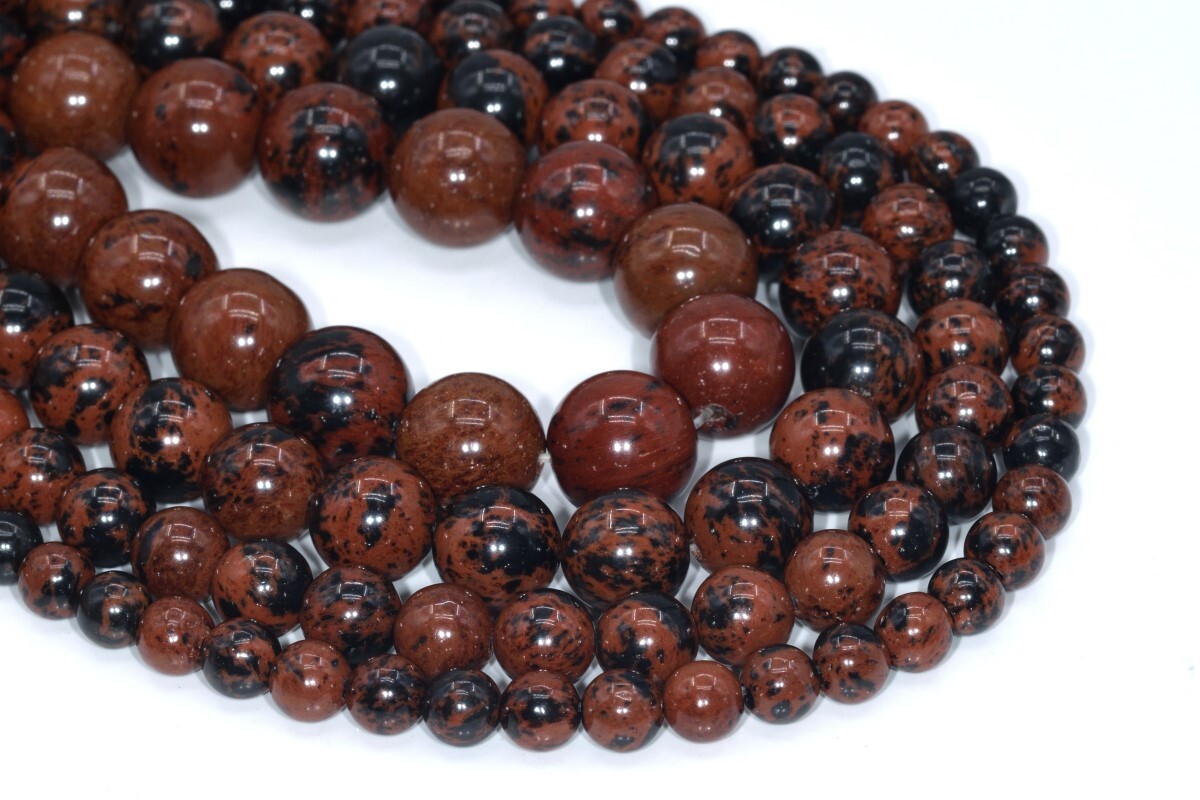 Natural Mahogany Obsidian Beads Grade AAA Round Loose Beads 6/7-8/12/15-16MM