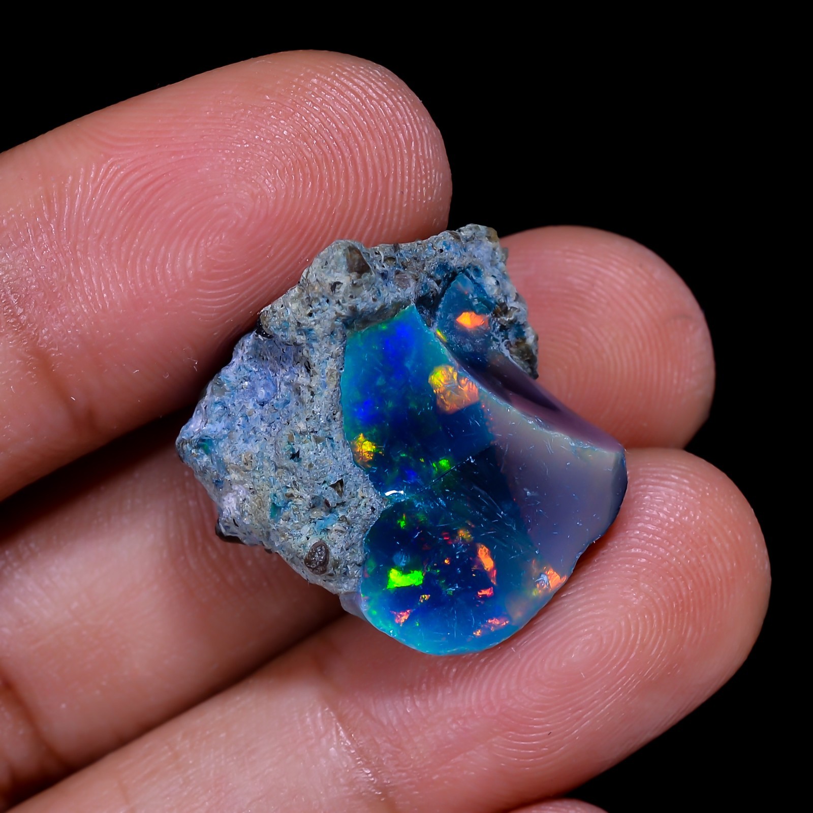 14.00 Ct Natural Black Ethiopian Opal Rough – Ideal for Jewelry, Smoked Opal Raw