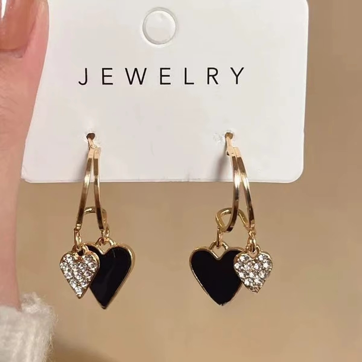 Womens 18k Gold Plated Hoop Earrings Crystal Drop Dangle Fashion Elegant Jewelry
