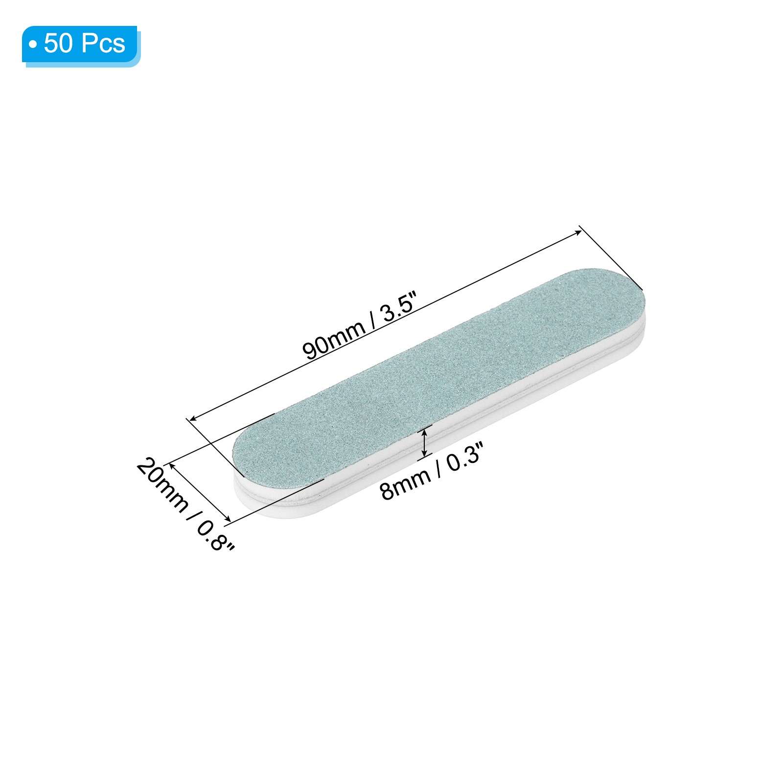 50Pcs 3.5″x0.8″ Silver Polishing Stick Double-Sided Scratch Cleaning Buffing Bar