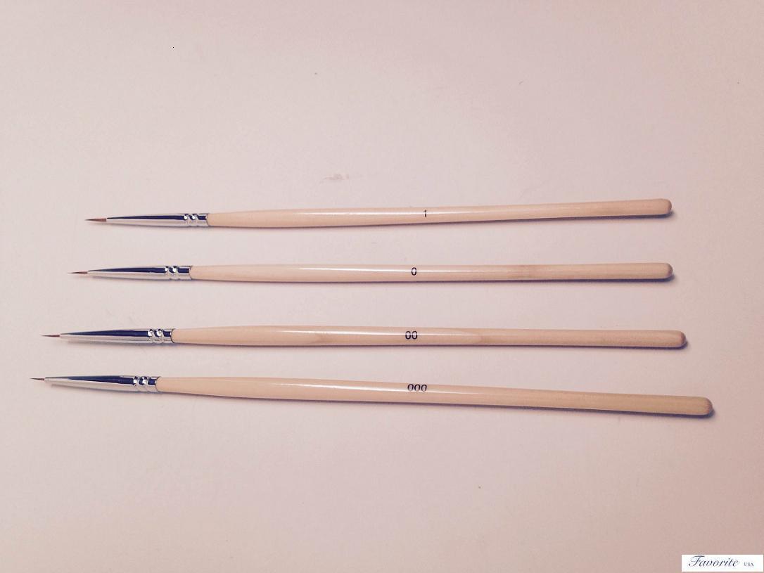 PURE RED SABLE OIL ARTIST QUALITY POINTED BRUSH #000, 00, 0, 1 Package of 3