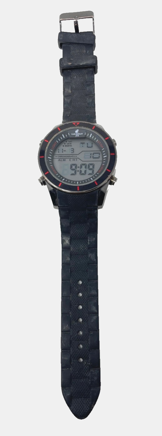 Caribbean Joe CJ7070GU Men’s Quartz Wristwatch Black Gray Sport Watch | NEW Batt