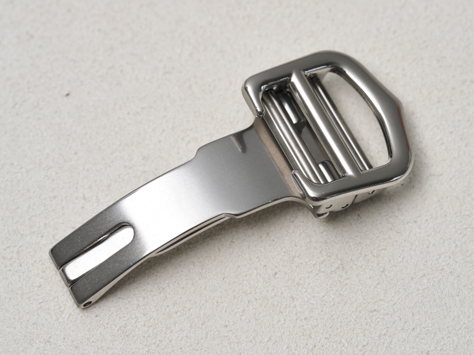 Cartier Deployment Buckle Clasp 14mm Fold Over Push Stainless Steel Genuine