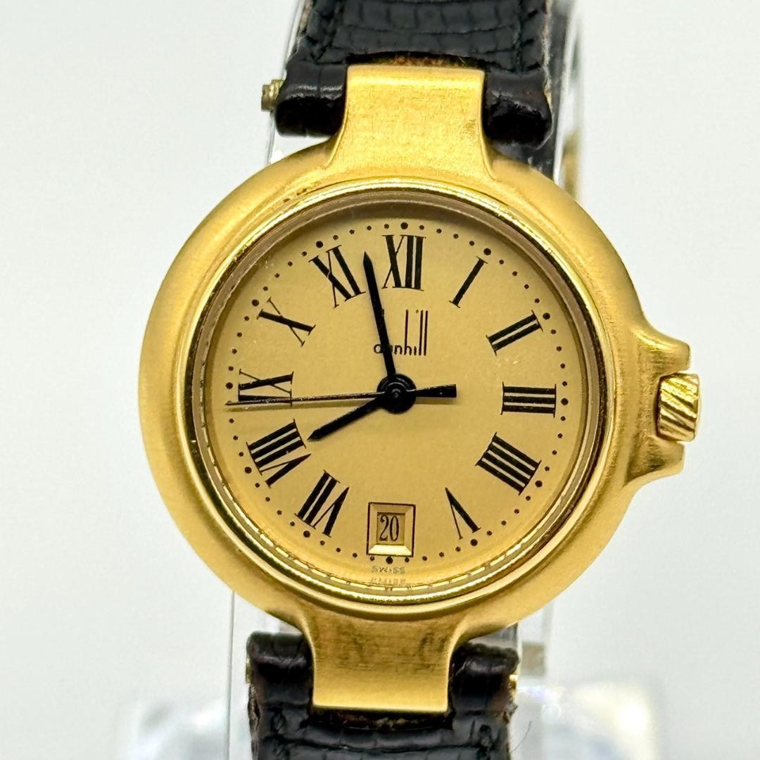 Dunhill Millennium Date Watch Gold Dial Working