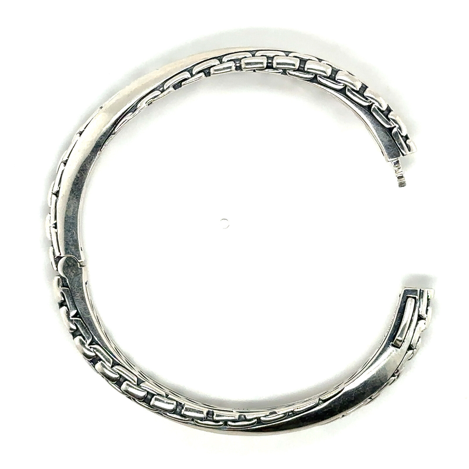 Jai John Hardy Sterling Silver Balance and Harmony Hinged Bangle Bracelet 7” 39g