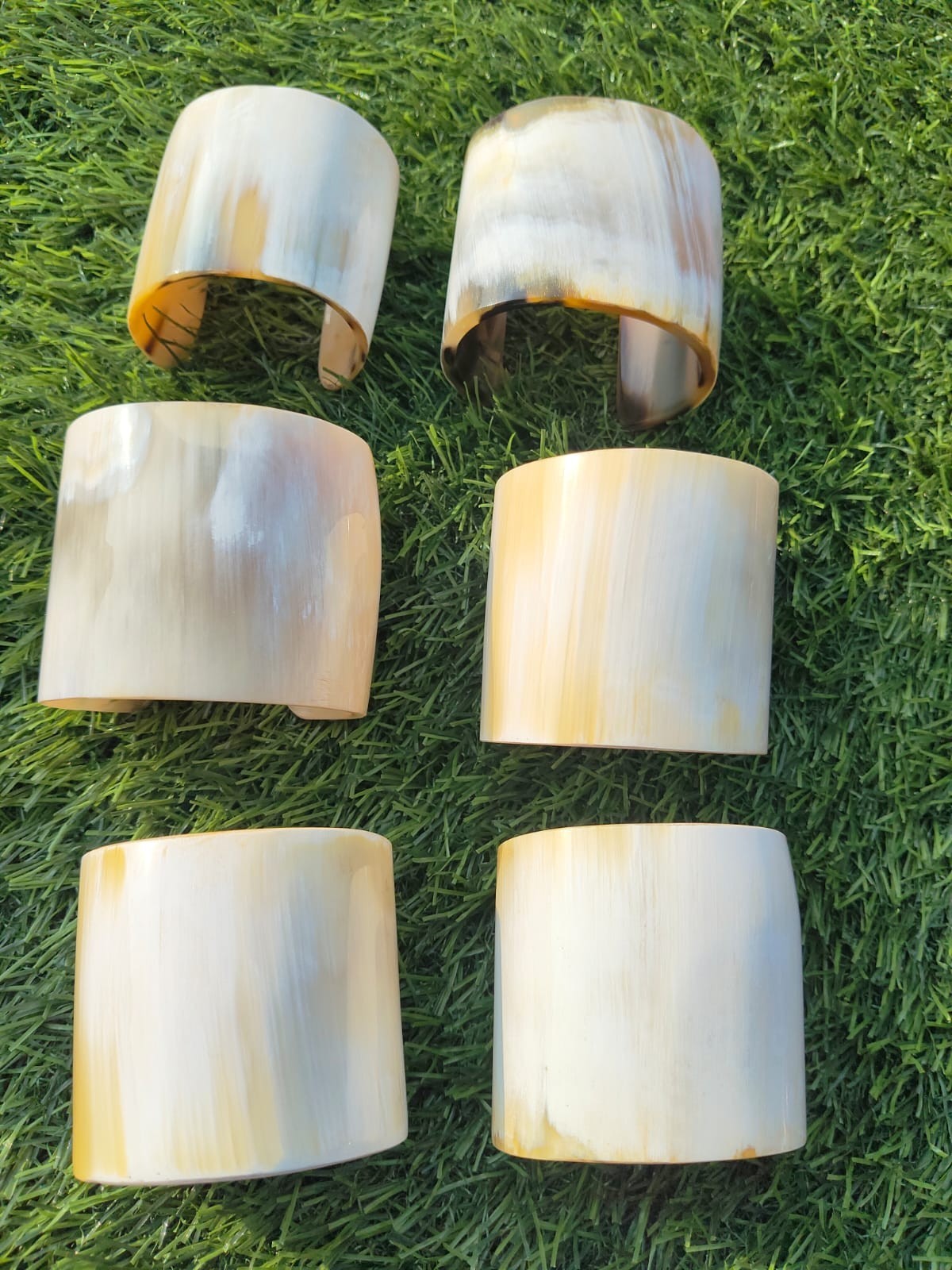 Natural Buffalo Horn Cuff Bracelet Horn Bangle Ethnic Jewelry Bangle Mix White