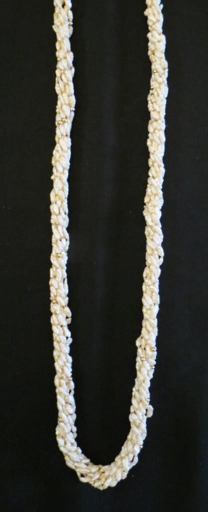 Vintage 14K Yellow Gold Seed Pearl Beaded Multi-Strand Necklace 17 1/2”