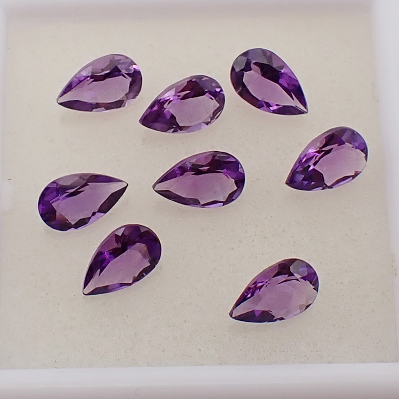 Natural 0.90ct Pear 8x5mm Teardrop Bright Purple Amethyst Loose Gemstone, Qty 1