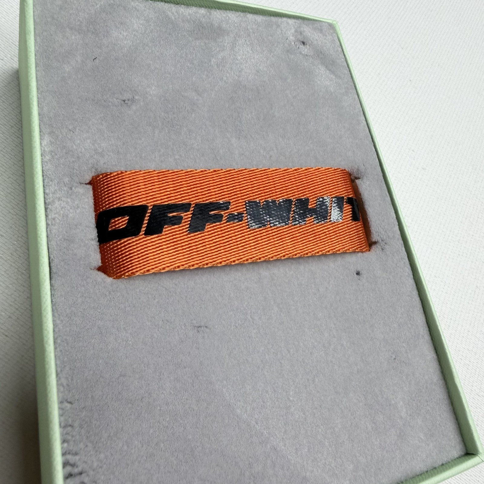 New Off-White Paperclip Webbing Bracelet Mens Orange Black Logo Virgil Strap