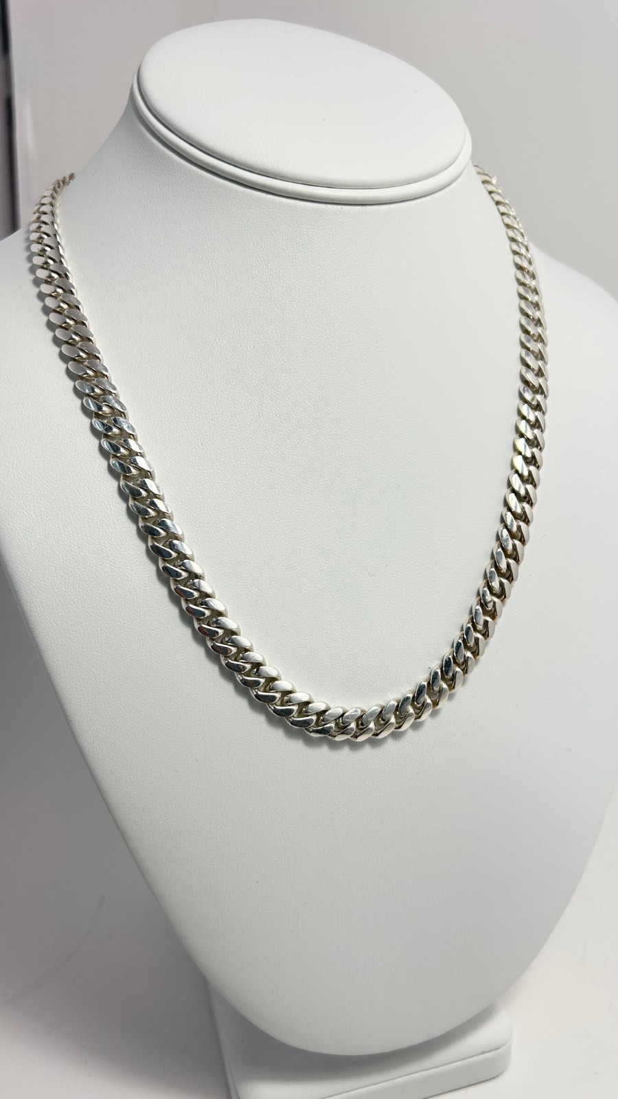 Heavy 77g Solid .999 Silver Miami Cuban Link Chain 10mm 20in Box Clasp