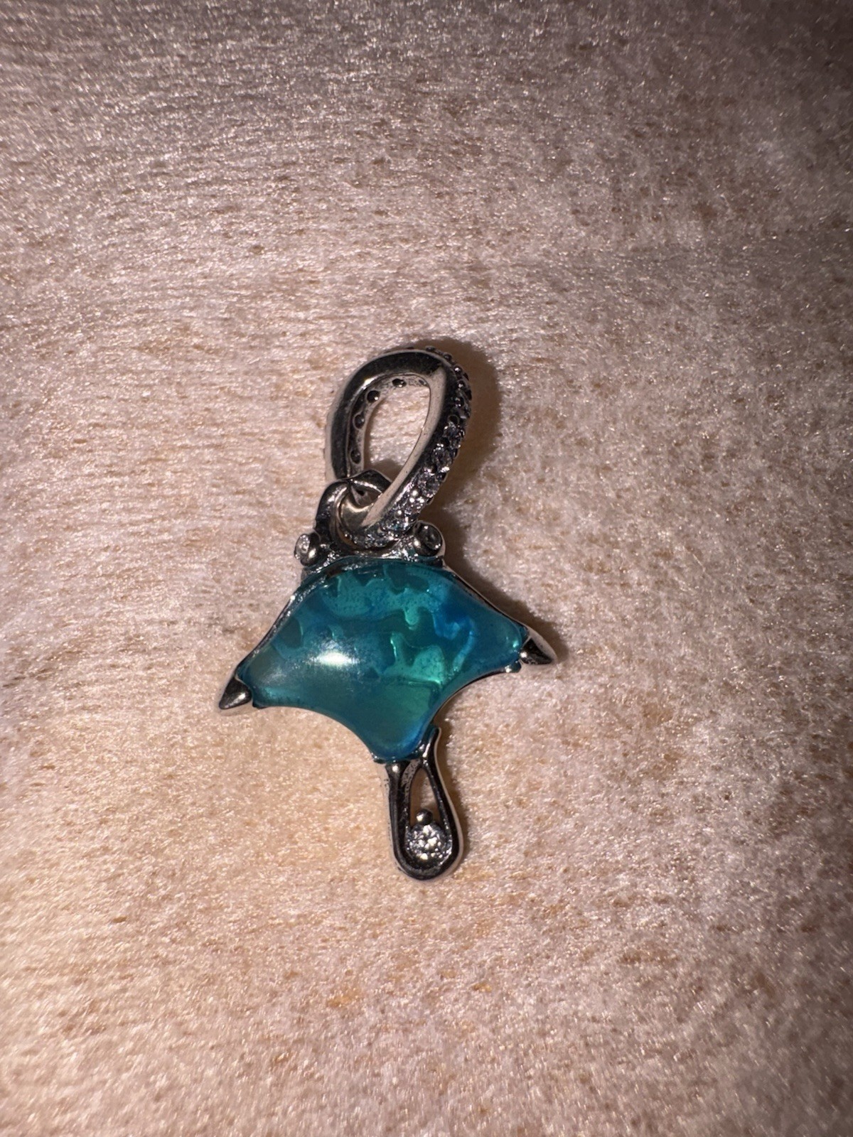 Pandora Blue Stingray Dangle Charm Sterling Silver S925 ALE