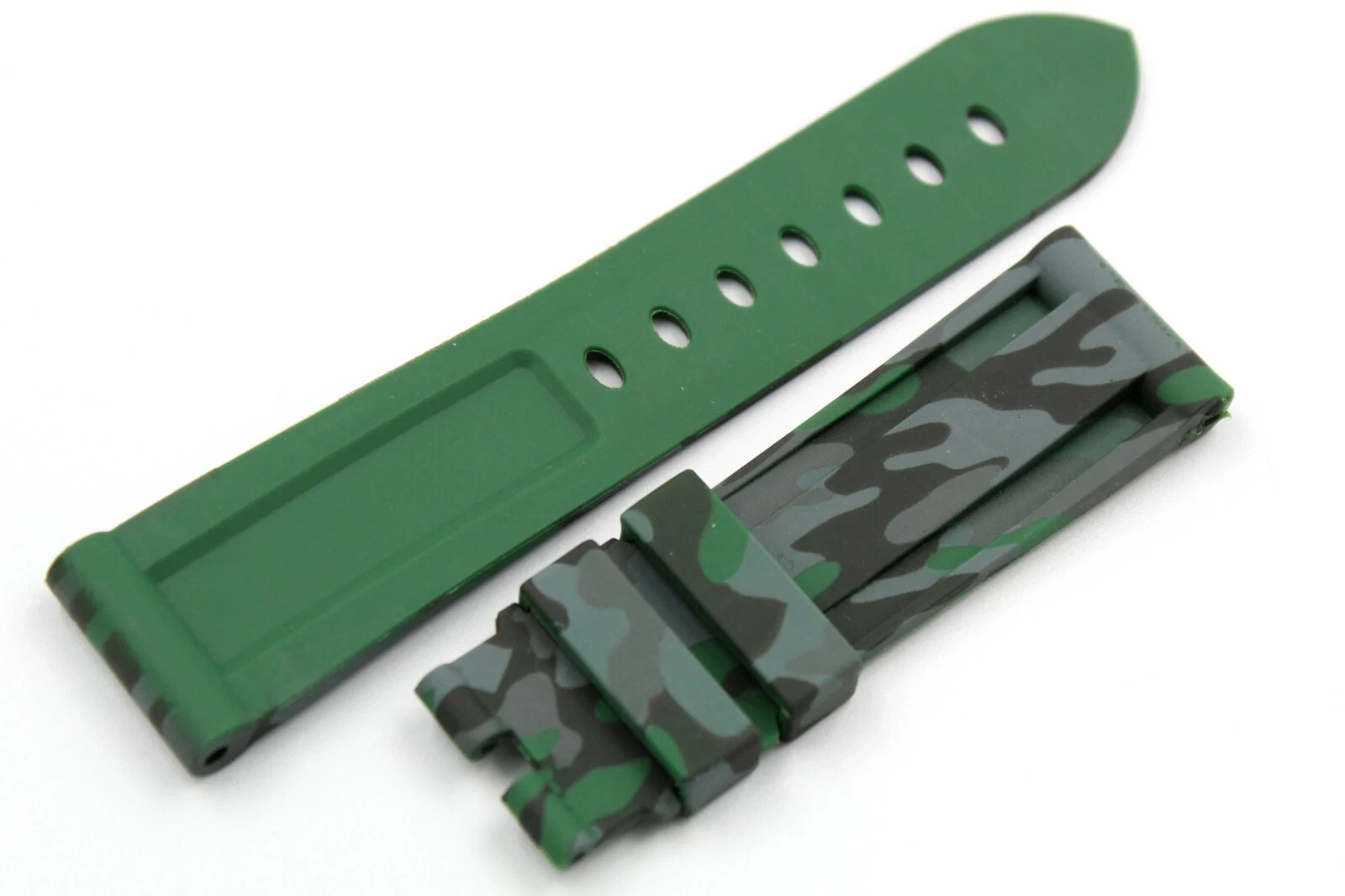 Green/Grey Military Camouflage TPU Silicone Strap Various Sports Sizes