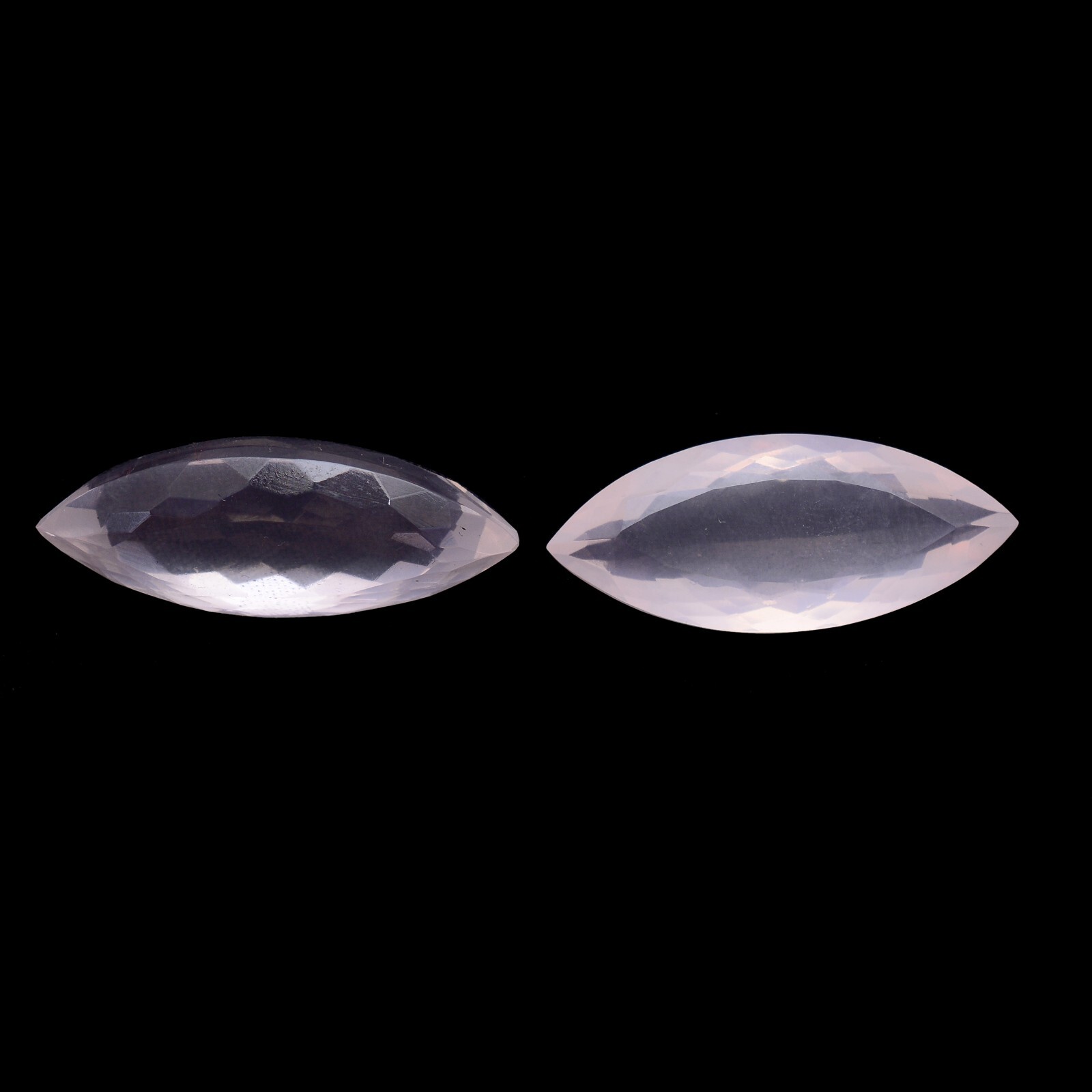 2 Pcs Natural Rose Quartz 27mm-28mm Faceted Cut Top Quality Loose Gemstones Lot