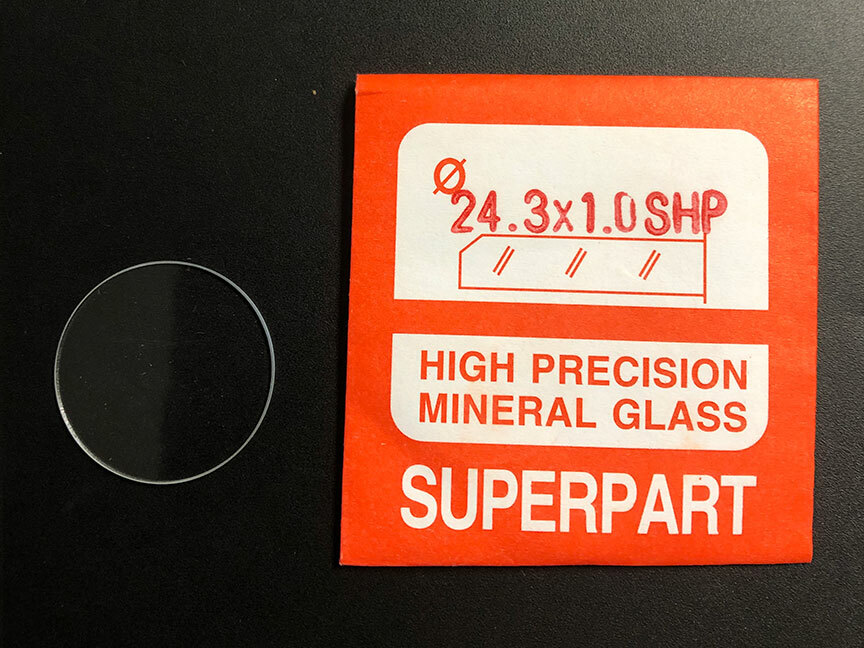 1.0mm Thick Flat Round Mineral Glass Watch Crystal 24.1mm – 25.0mm Diameter