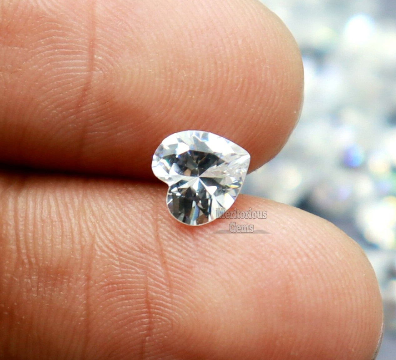White Sapphire 10 Pcs Natural Loose Gemstone 6mm (8-9CT) Gemstone Heart Shape