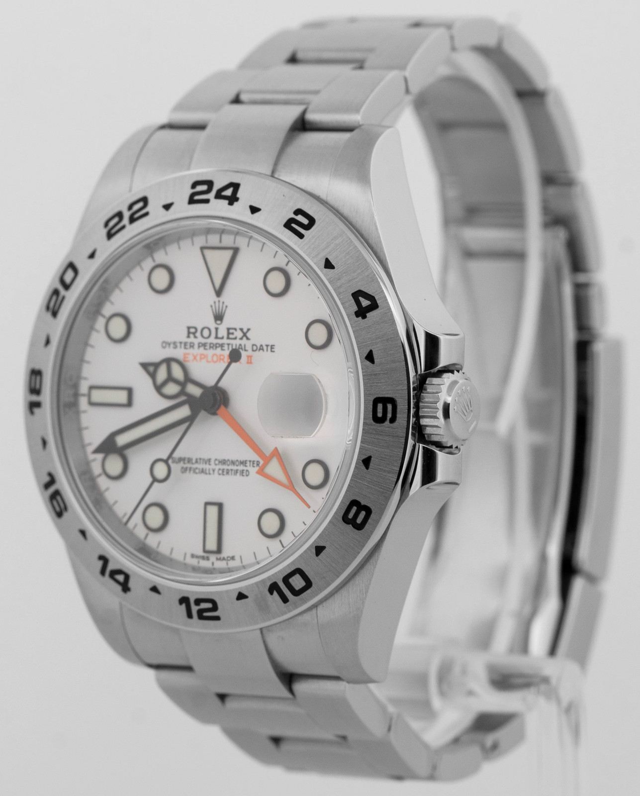 UNPOLISHED 2018 PAPERS Rolex Explorer II WHITE Steel 42mm 216570 Watch BOX