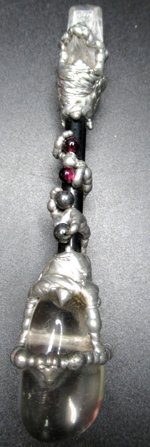 Amazing Artisan Quartz Crystal & Amethyst Caged Pendant