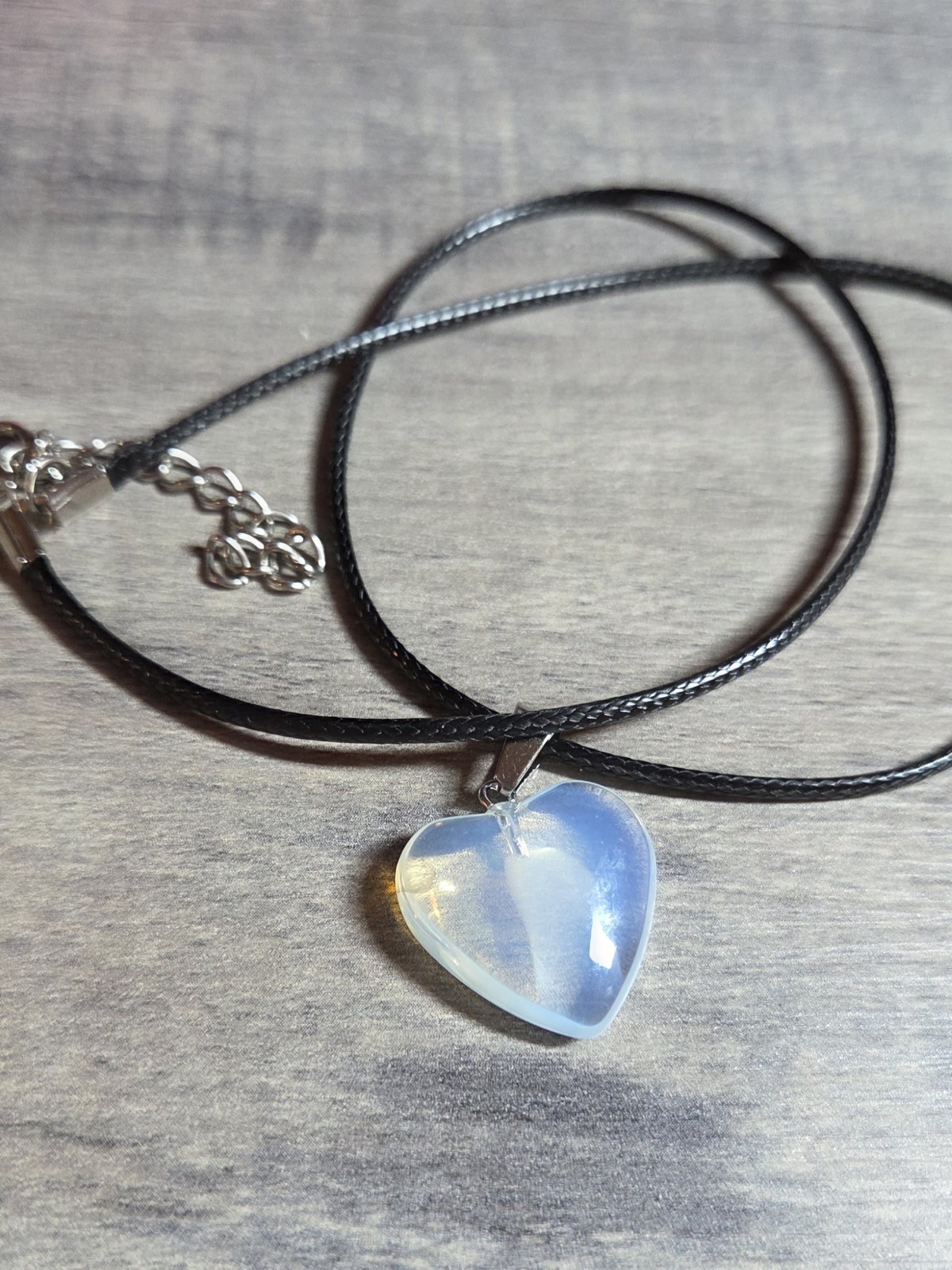 White/Clear Crystal Heart Shaped Pendant Necklace Gift