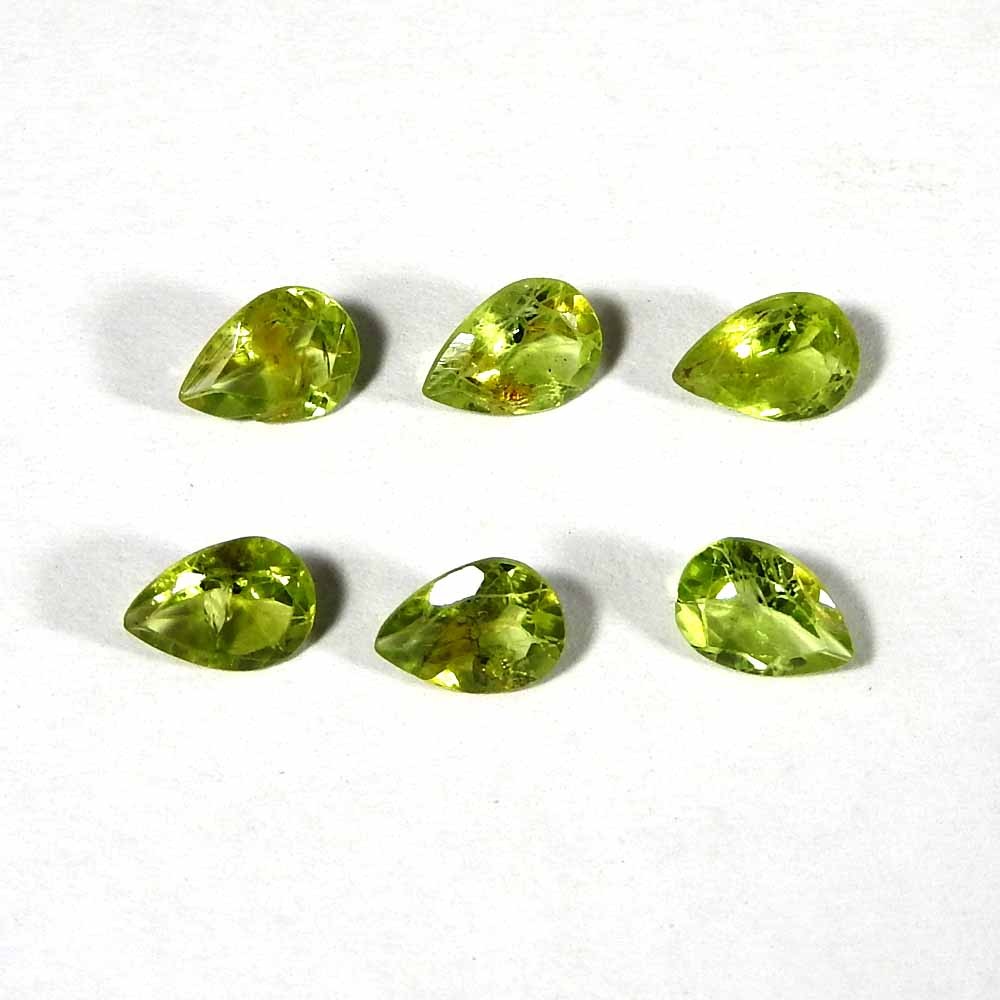 4.10Cts100%Natural Green Cut Peridot Pear Cabochon Loose Gemstone.lot