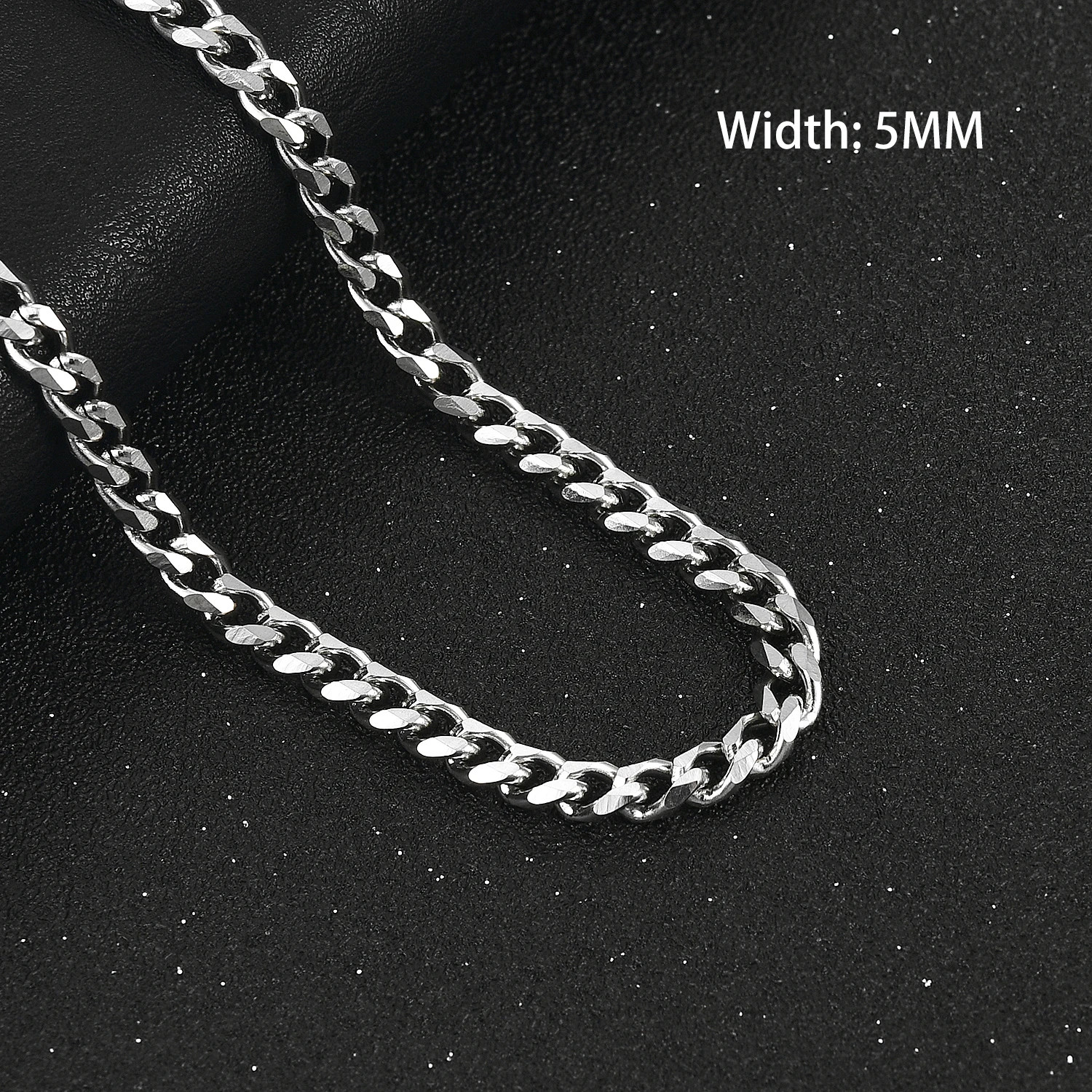 3.5/5/6/7/8/9mm Stainess Steel Link Cuban Chain Necklace for Men Women Metal Chu