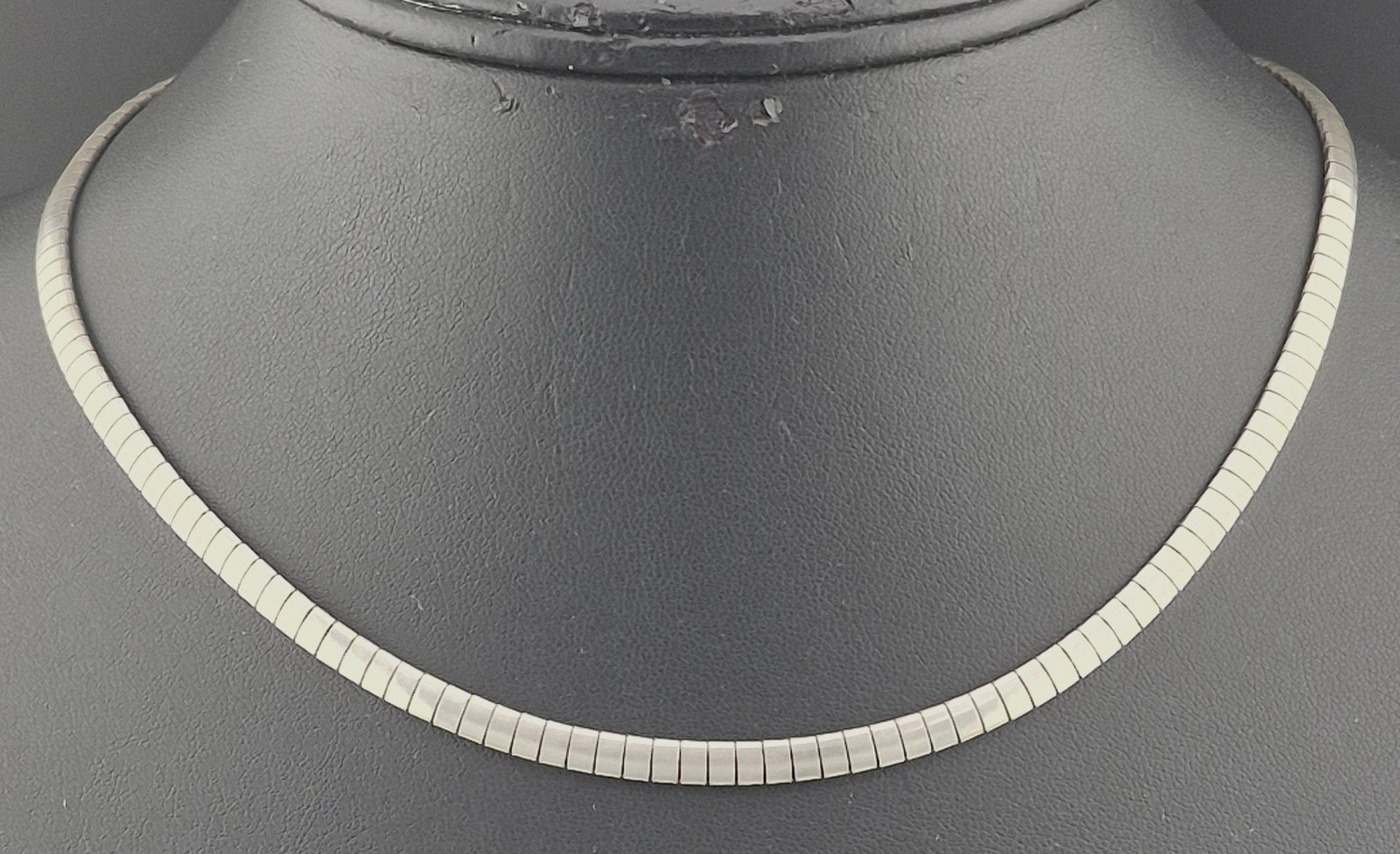 Vintage 4mm Flat Snake Link Sterling Silver Chain Choker Necklace 16″