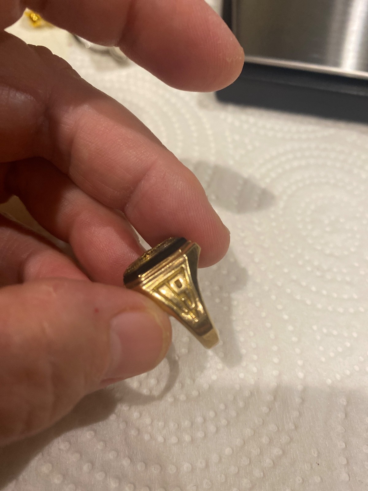 vintage 1951 Jenkins Stratton Bryant Strayer College 10k onyx class ring