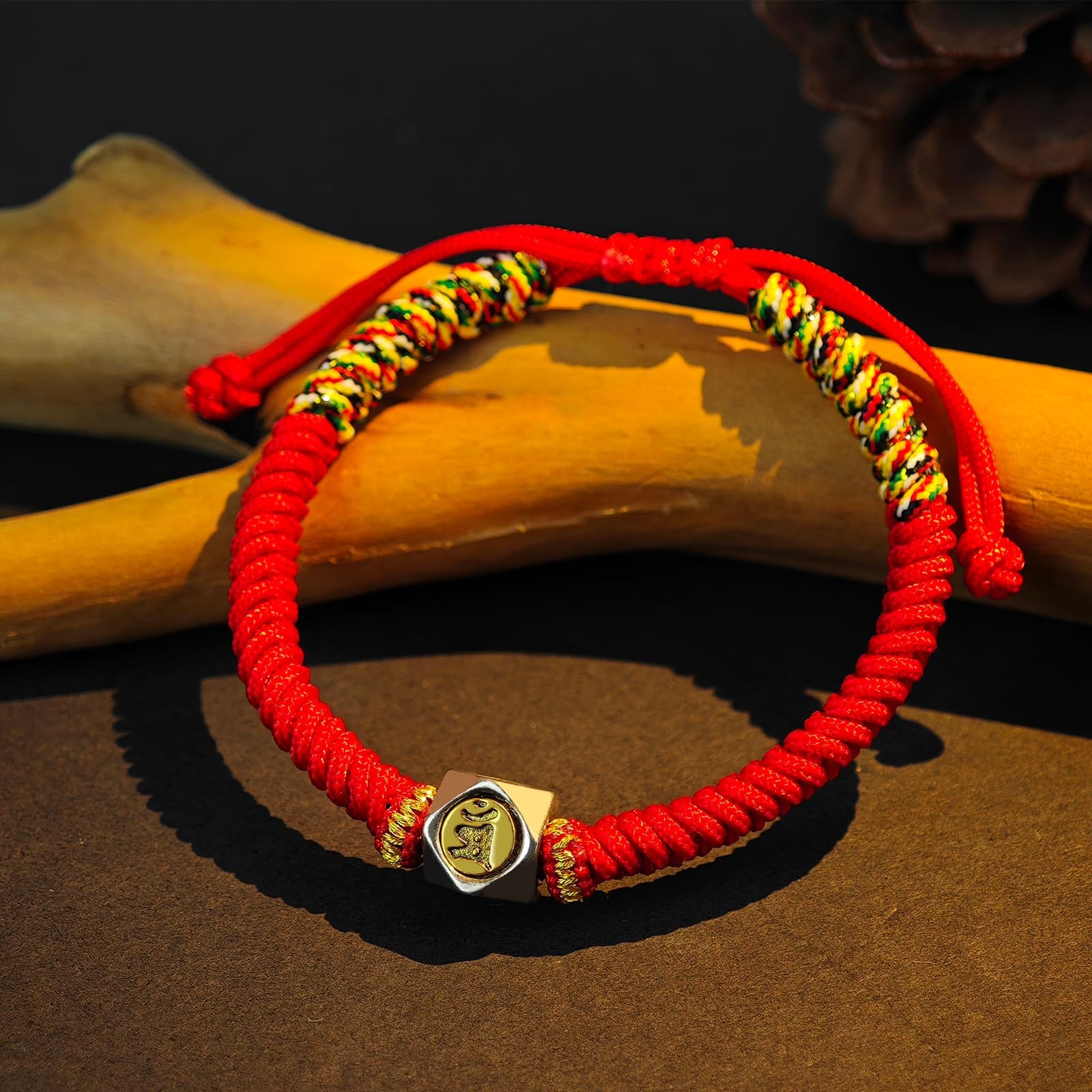 Red String Bracelet with Cinnabar Peaceful Buckle for Protection,Lucky Charm