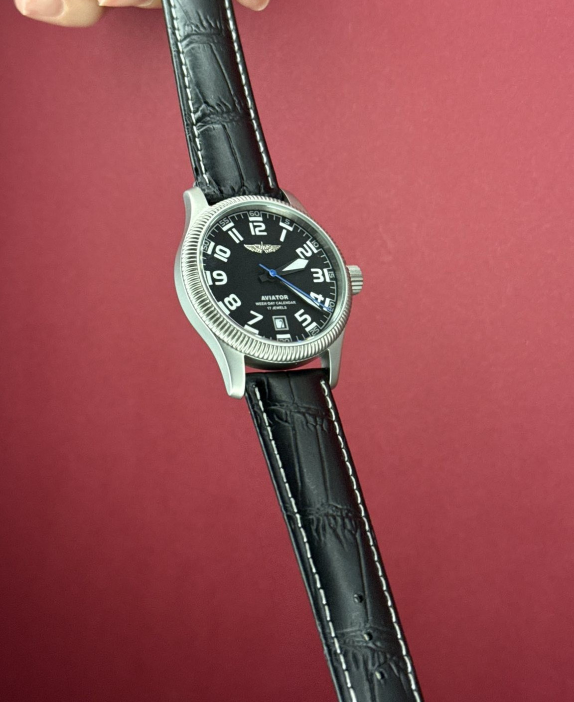 Aviator Watch Mechanical Soviet USSR Pilot Military Calendar Day Raketa Vintage