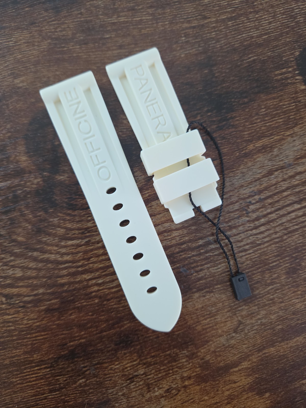 Panerai Watch 24/22mm White OEM Caoutchouc Rubber Tang Buckle Strap