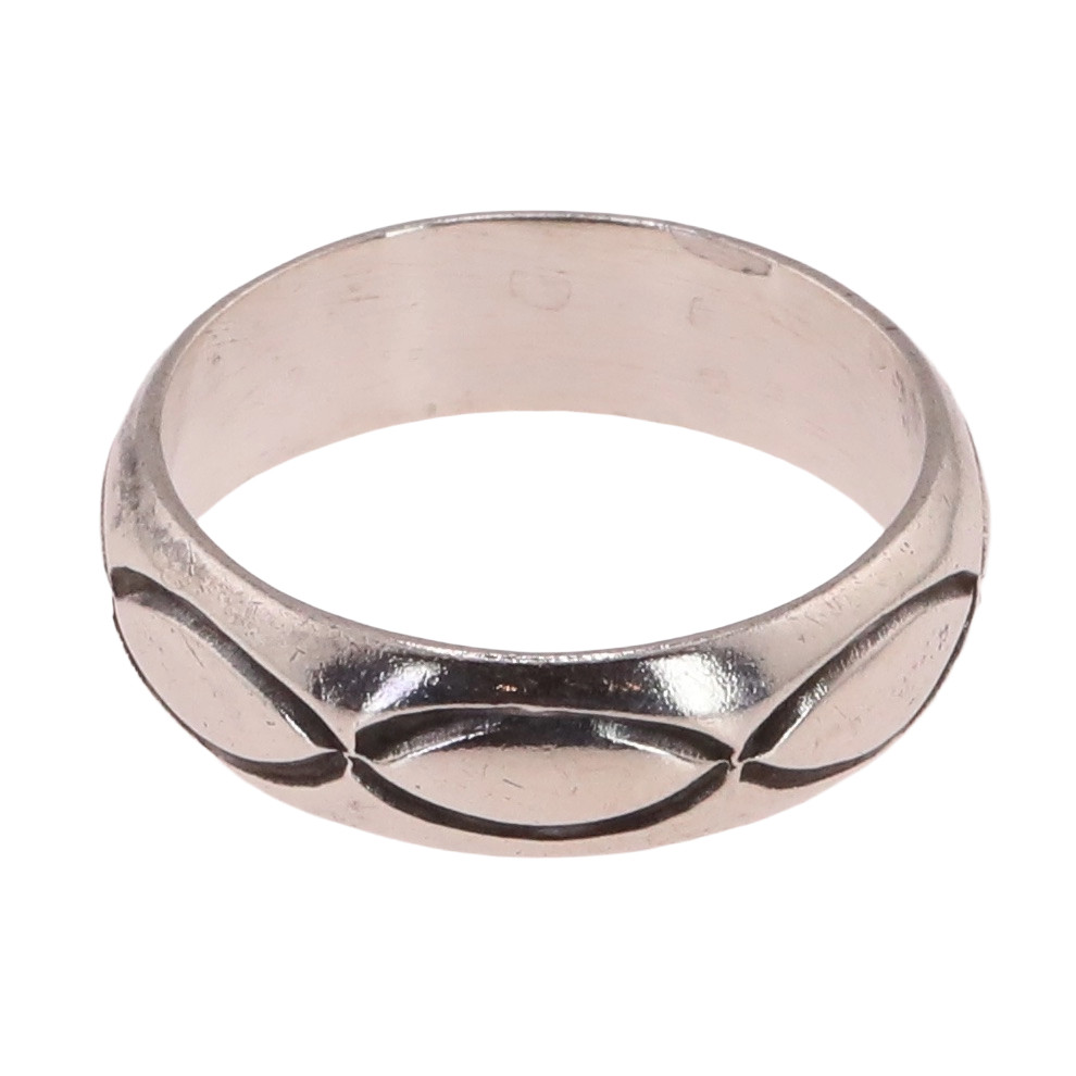VTG Sterling Silver | Navajo Stamped Geometric Solid Band Ring | Size 8.5 | 5g