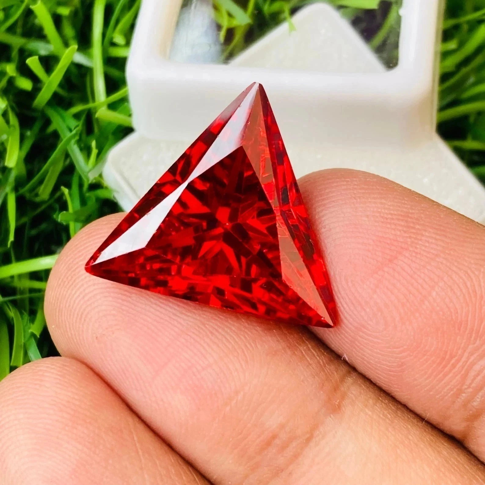 9 Ct Natural Burma Pigeon Blood Red Ruby Trillion Certified Loose Gemstone