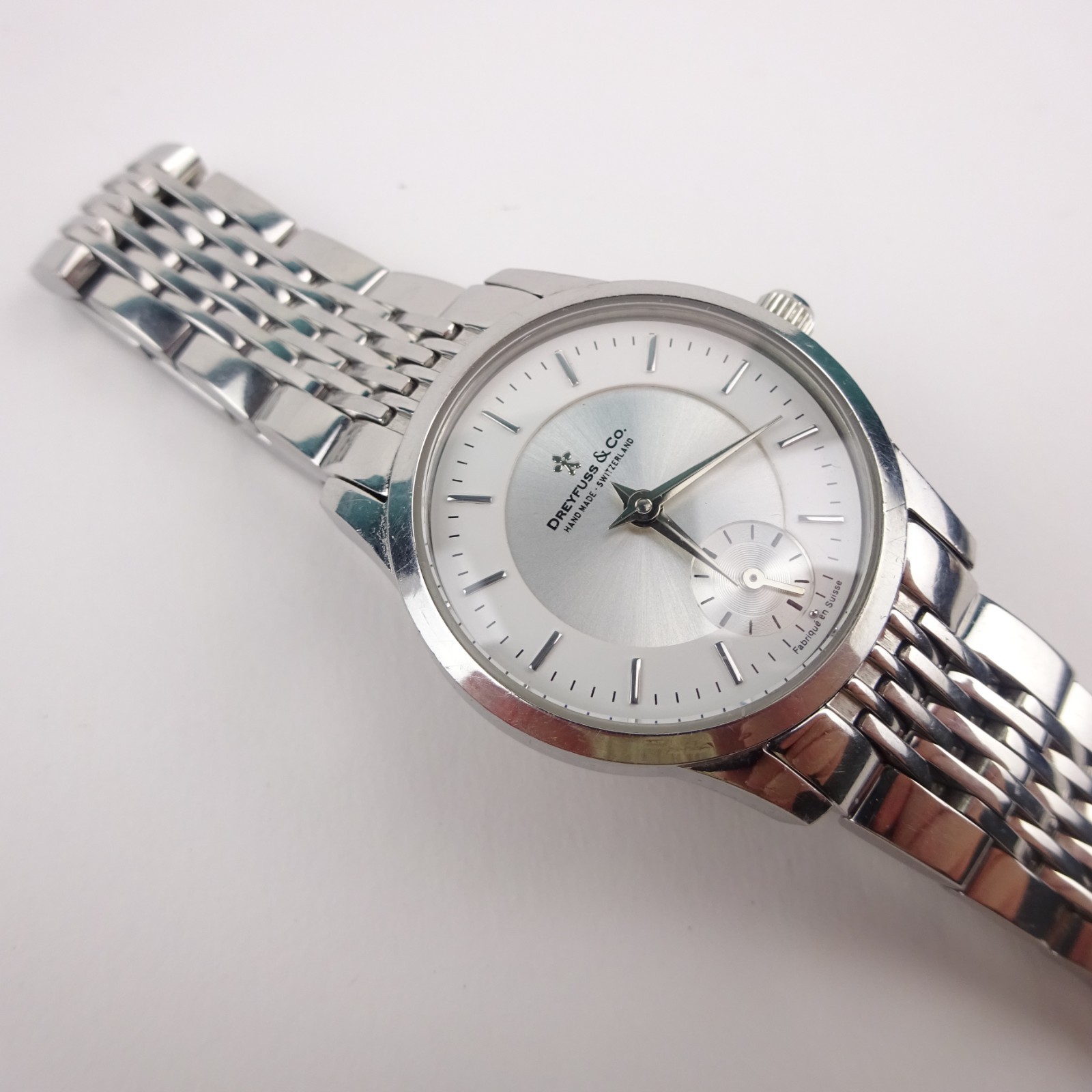 Dreyfuss & Co 1946 Watch Stainless Steel Silver Dial Classic Women’s