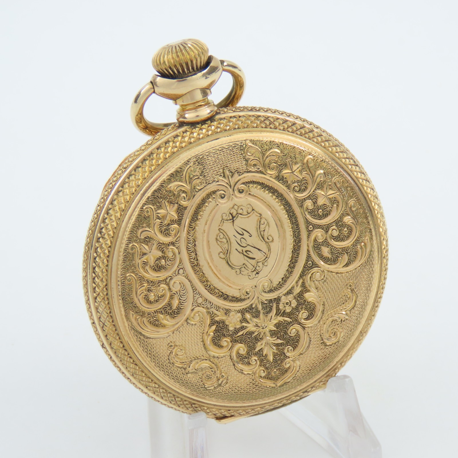 American 16 Size Stem Wind & Lever Set YGF Hunting Pocket Watch Case