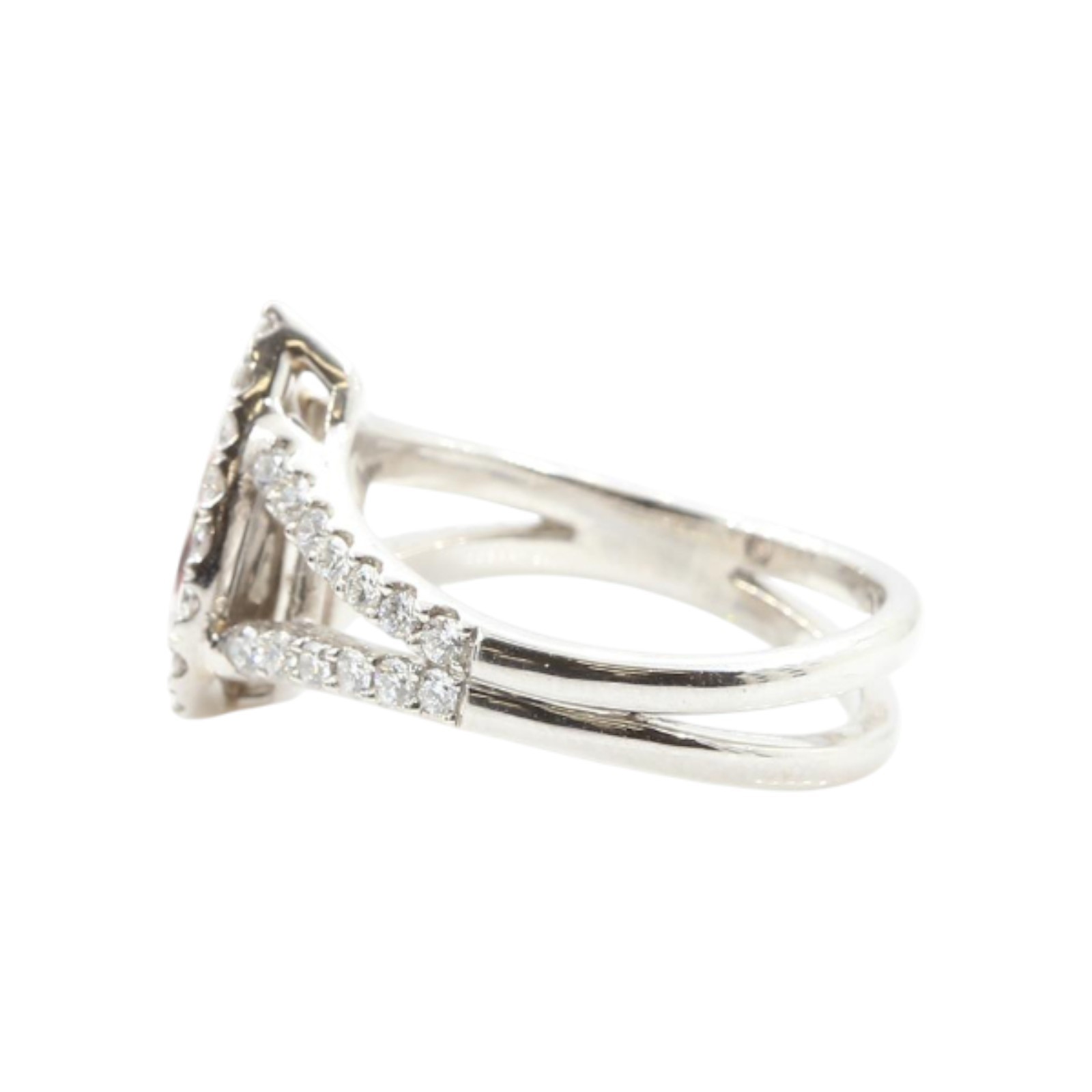 3.00 Ct Pear Cut IGI Lab Grown Fancy Vivid Pink Diamond Women Ring 950 Platinum