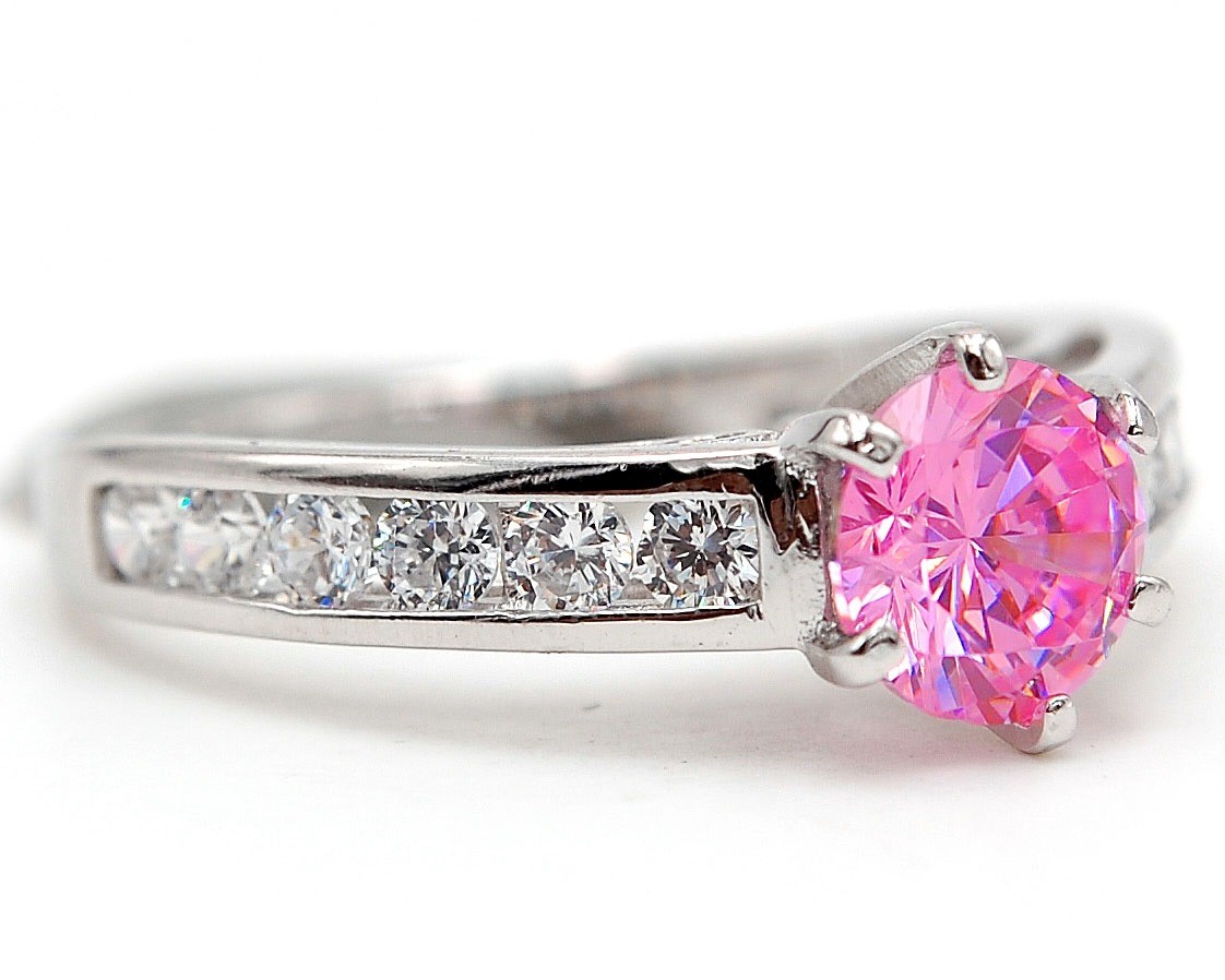 3CT Heat Treated Pink Topaz 925 Sterling Silver Ring Jewelry Sz 7 MB1-8