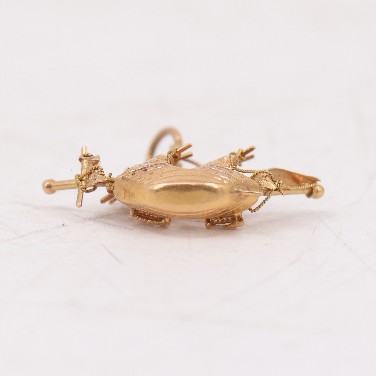 18KT Gold Karat 2.4 Grams Spanish Galleon Pirate Ship Charm Necklace Pendant