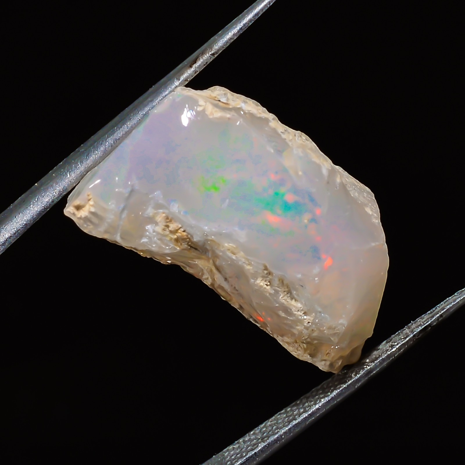 natural Play of color Ethiopian Opal raw rough specimen 14.60 Cts. (13x20x10 mm)