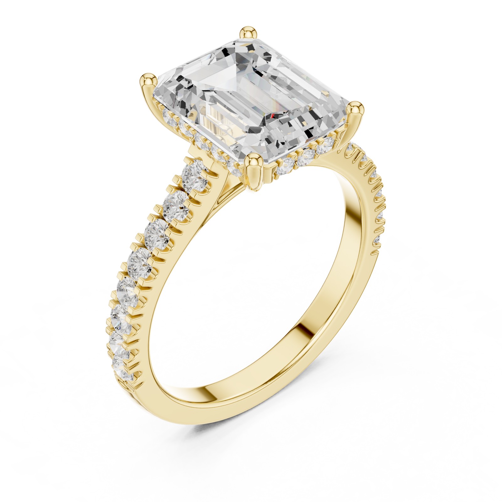 3.9 Ct Emerald Lab Grown Diamond Wedding Bridal Jewellery Ring 14k Gold Over