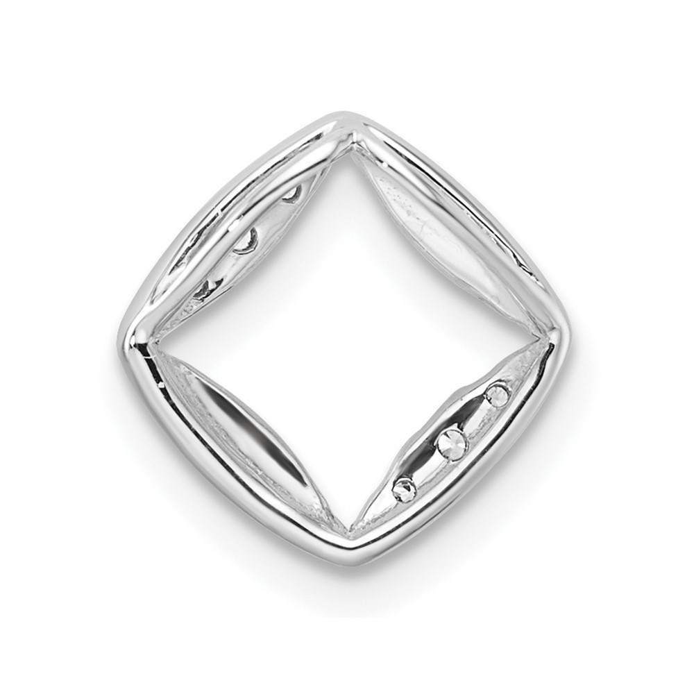 14k White Gold 1/15 Ct Round Lab Grown Diamond VS/SI+ G+ Square Fancy Pendant
