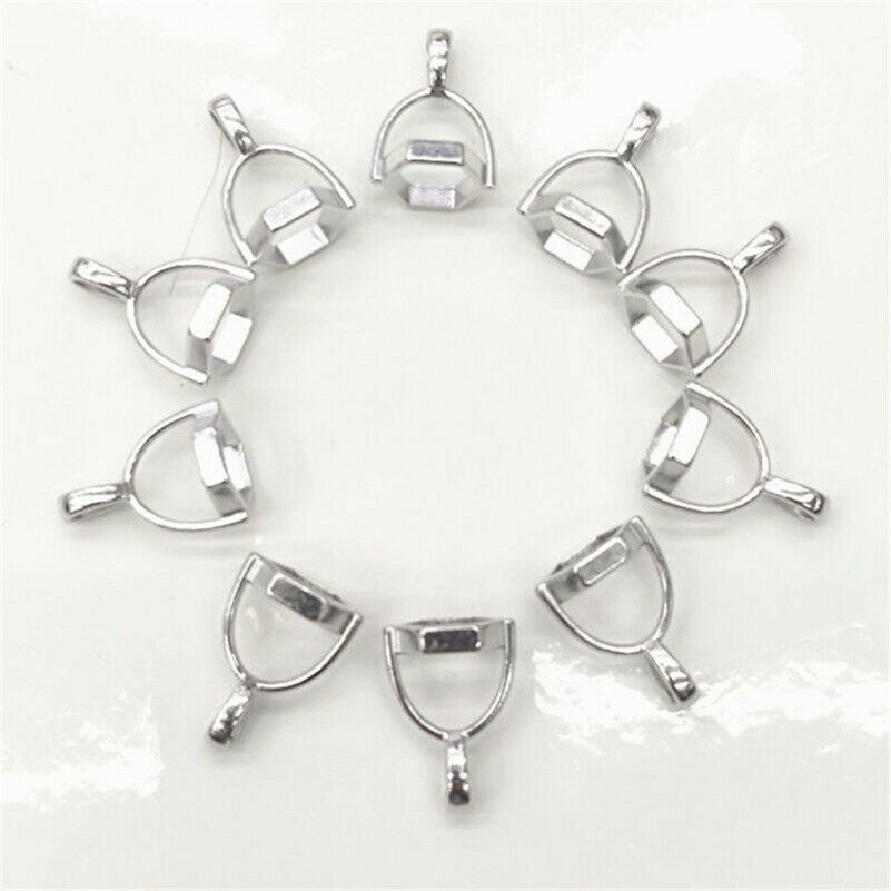 50pcs Crystal Pillar Pendants Clasps Stone Caps End Cap Jewelry Findings