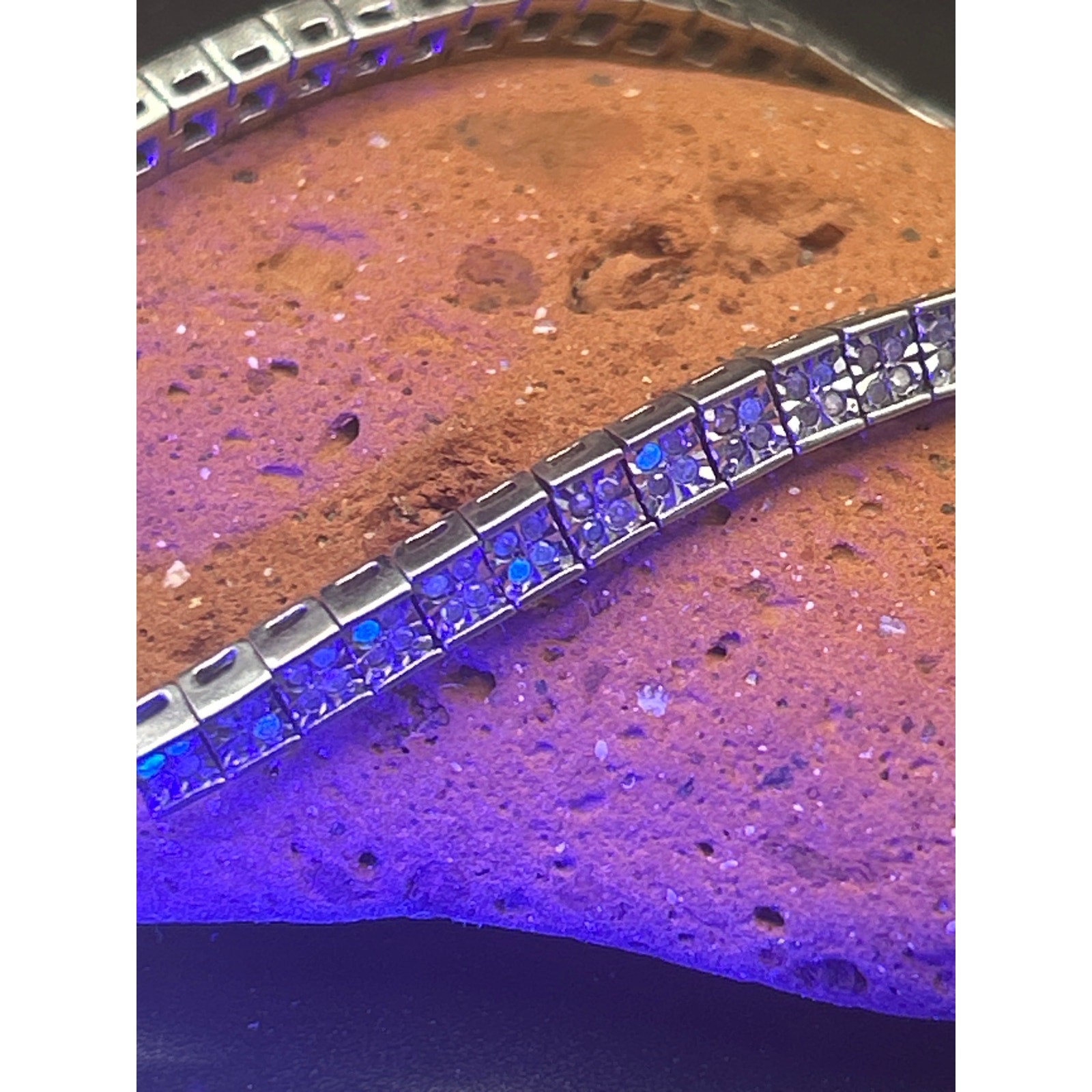 Signed MDJ 925 Sterling Silver Diamond Tennis Bracelet 200+ Diamonds 6.5″ Link