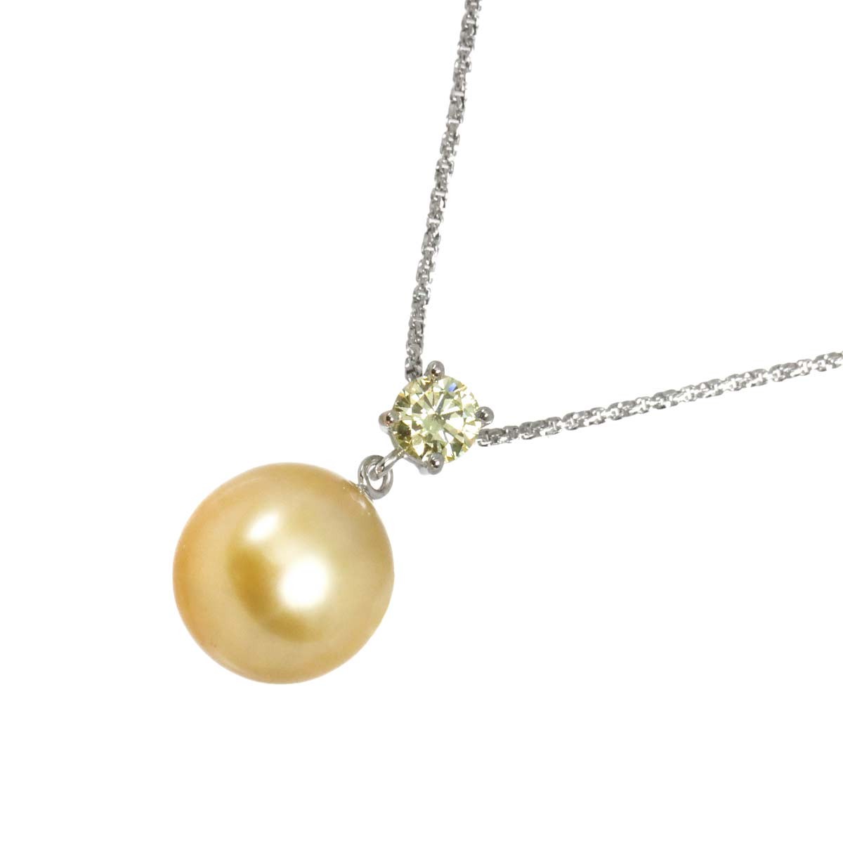 South Sea pearl 10.9mm Diamond 0.315ct Pearl Necklace 18K K18 WG 750 90316304