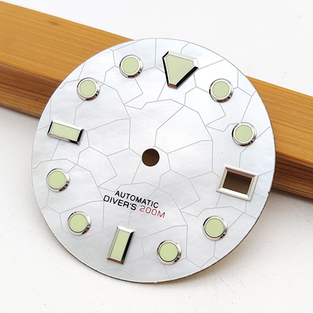 28.5mm Lume Diver Dial Mosaic Pattern Fit Auto Movement Mod