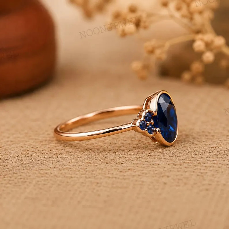 Lab Created Blue Topaz Ring, Base Metal: Brass Finish: Gold Plated, Gift
