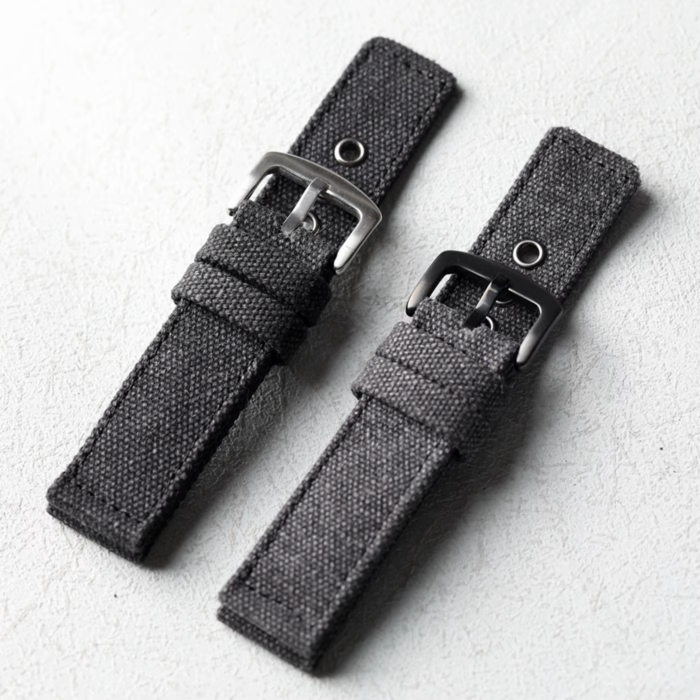 20/22MM/24MM High end durable retro canvas strap black green double-layer thick