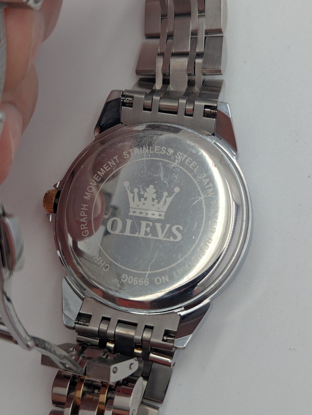 OLEVS Men’s Watch Quartz Classic Stainless Steel Diamond Day Date Wrist Watch