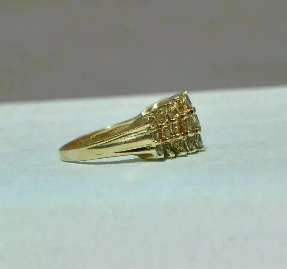 2CT Round Cut Lab Created Diamond Wedding Women Band Ring 14K Yellow Gold Finish