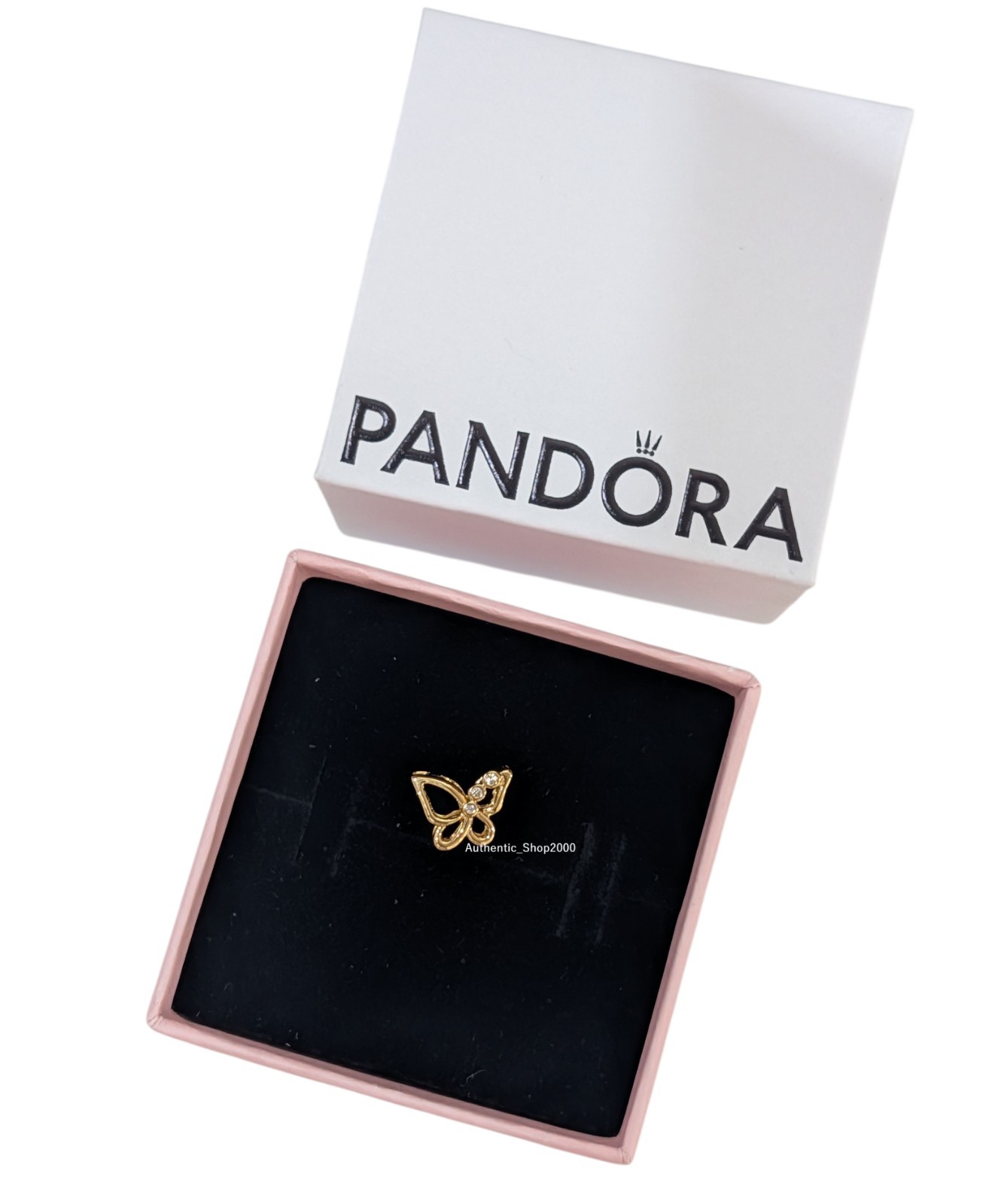 New 100% Authentic PANDORA 14k Gold Plating Openwork Butterfly Charm 764369C01
