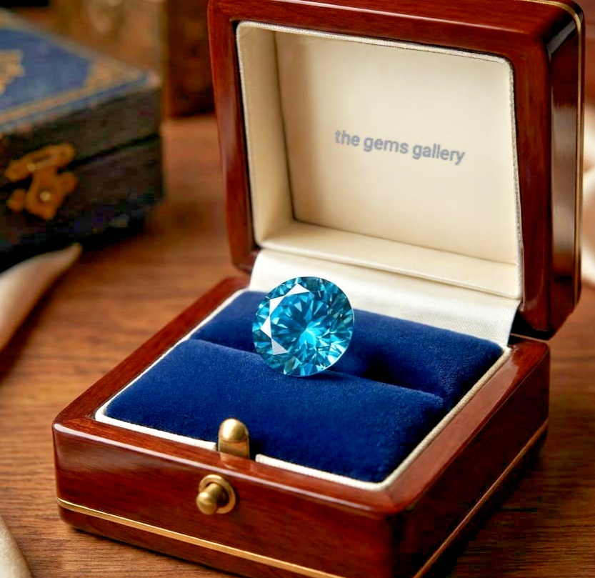 2 CT Fancy Blue Color, Round Cut VVS1 Diamond Premium Quality gemstone 8.50 mm